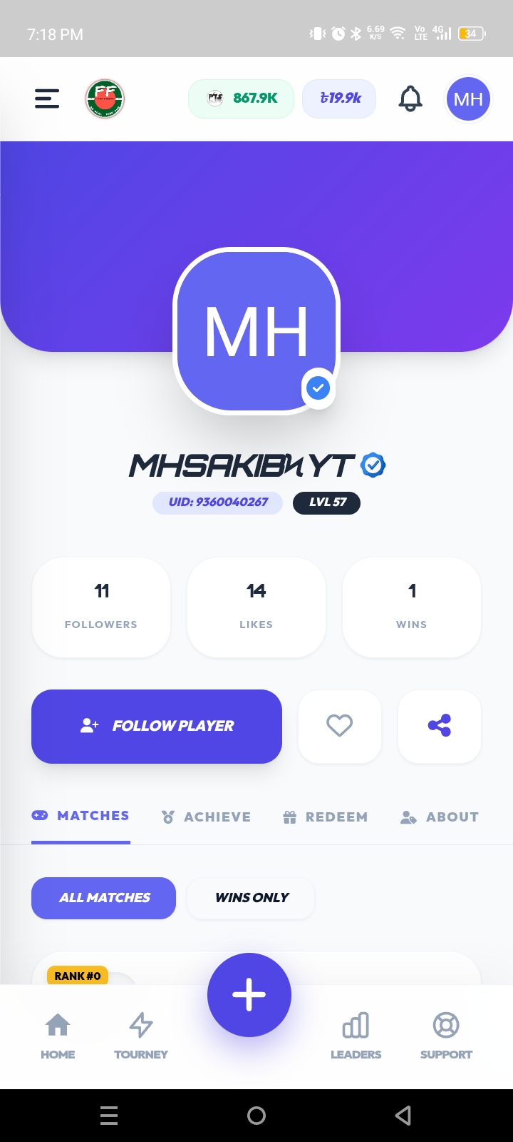 BDGoal E-Sport App Interface